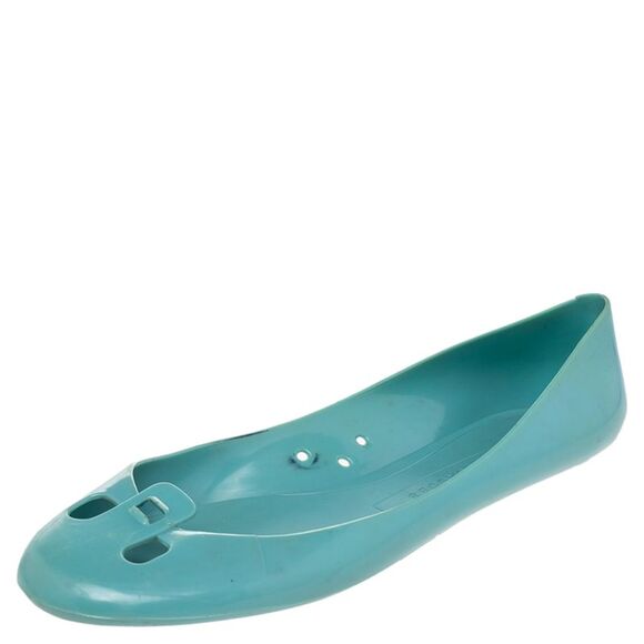 Marc Jacobs Blue Rubber Ballet Flats Size 38 - Picture 1 of 4